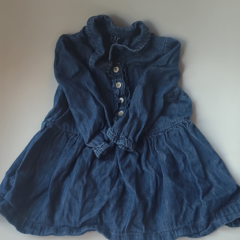 Gap Blue Denim Button-Up Dress